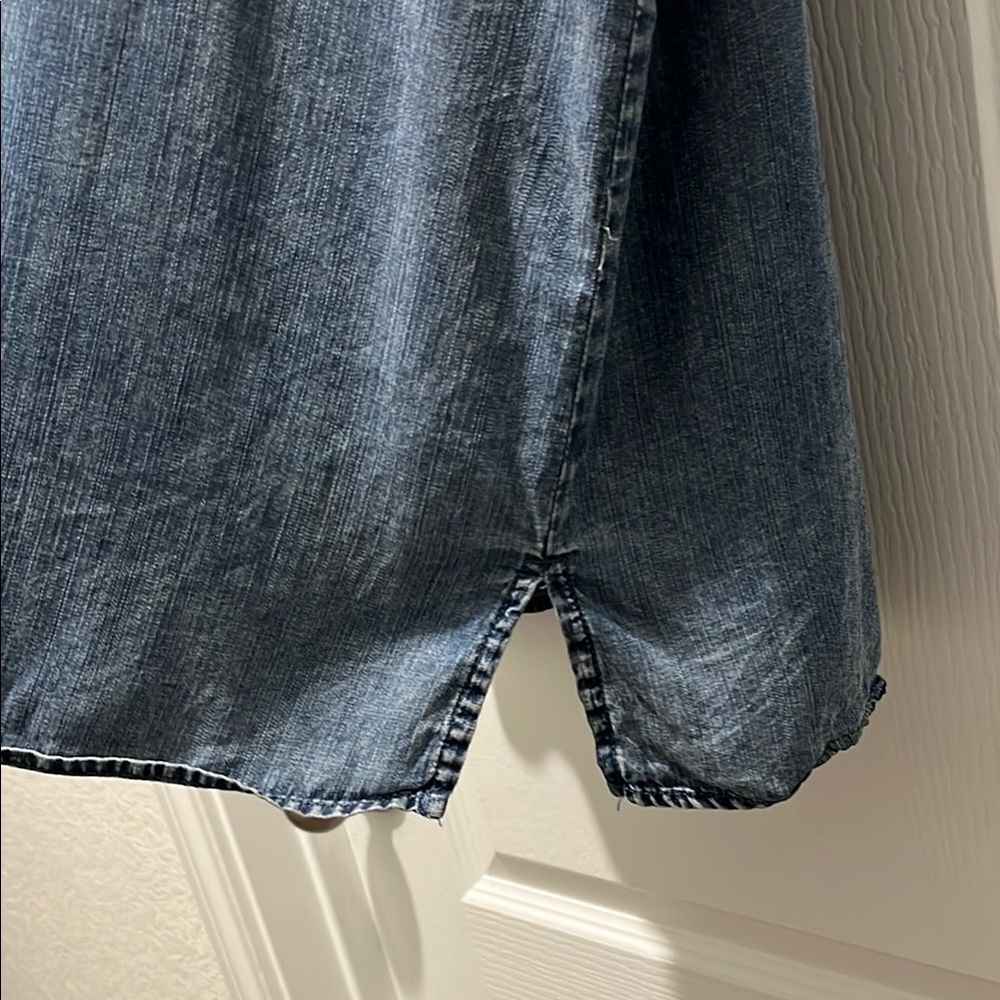 Women's Blue Denim Shirt by Jane and Delancey - Picture 5 of 11